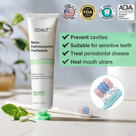 ✅Official Store | ODALIT™ Fluoride-Free Nano Hydroxyapatite Toothpaste 🧑🏽‍⚕️Obtain American Dental Association (ADA) Certification(Helps remineralize teeth, repair cavities, treat periodontitis and mouth ulcers, and restore gum recession)