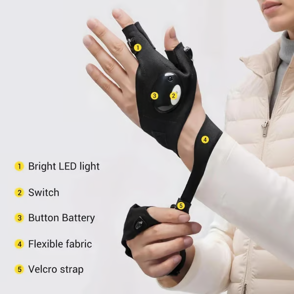 🎄Christmas Sales 49% OFF - 🔥🔥Hands-Free LED Half Finger Gloves