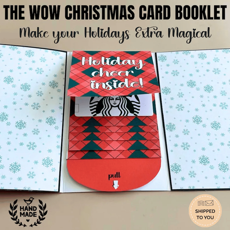 🏆Flash Sale⚡ 50K+ SOLD! Almost Gone-🎅Handmade Christmas gift card booklet