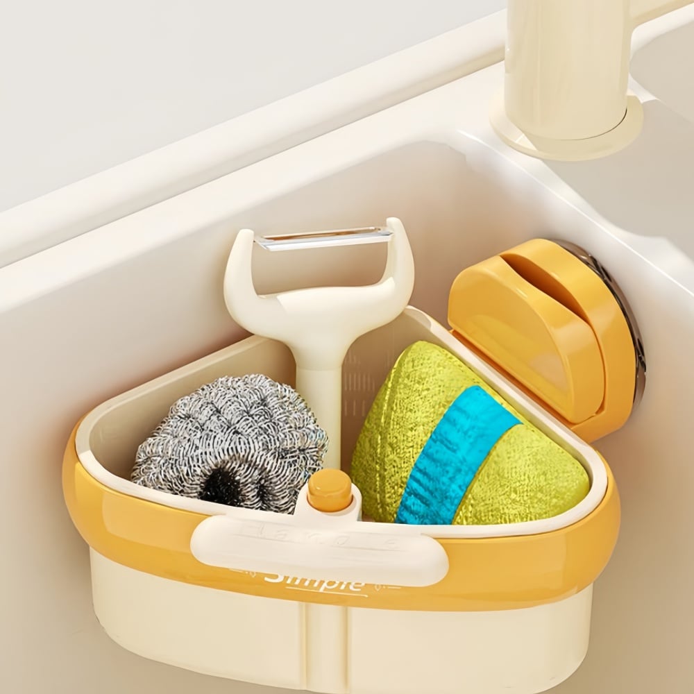 💧2025 New Release - 🍽️Suction Cup Sink Corner Rack（🔥Buy 2 Get 1 Free）