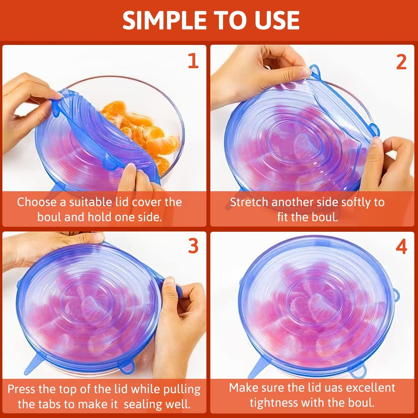 🍽️Silicone Cover Stretch Lids Reusable Airtight Food Wrap Covers