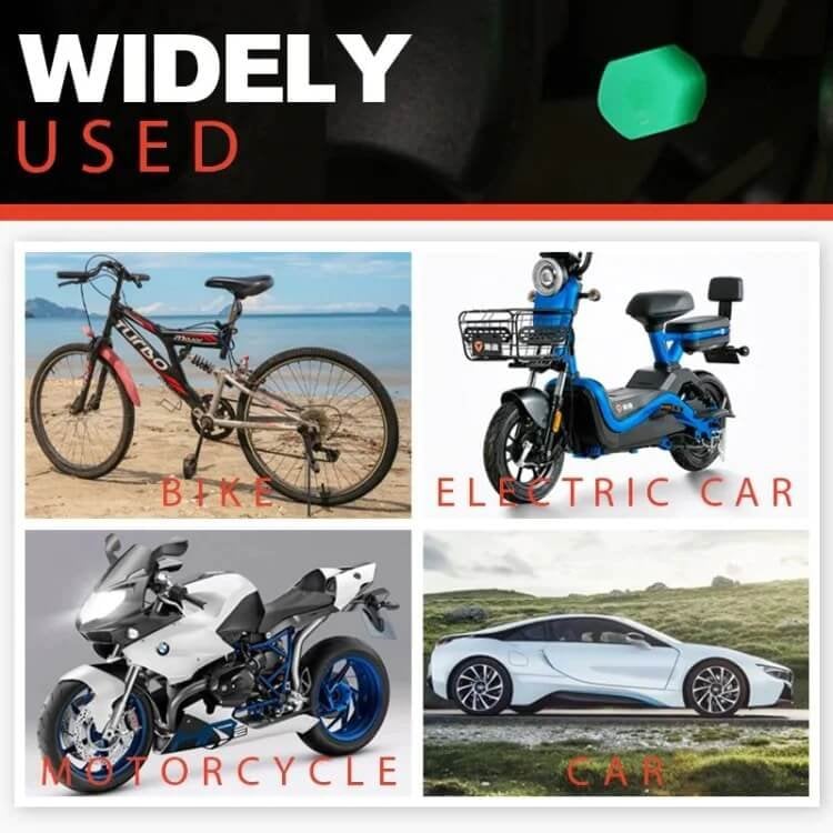 50PCS Glow-in-the-Dark Car Tire Valve Cap Set - Durable, Easy-to-Install, No-Tool-Required Accessories for Safe Night Driving - Perfect for Most Vehicle Tires