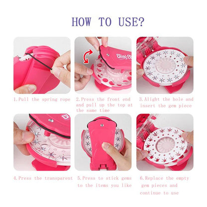 🎄Christmas Limited Time SALE 50% OFF - ✨Glitter Diamond Styling Tools Hair Gemstone Styling Set to light up girls' hair, clothes, accessories, No Heat Required Hair Styling Accessories