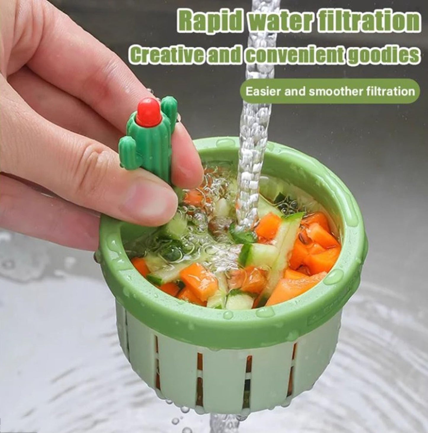 🏆Flash Sale⚡ 50K+ SOLD!🔥🍽️Cactus Kitchen Automatic Dumping Sink Filter(BUY 2 GET 1 FREE)