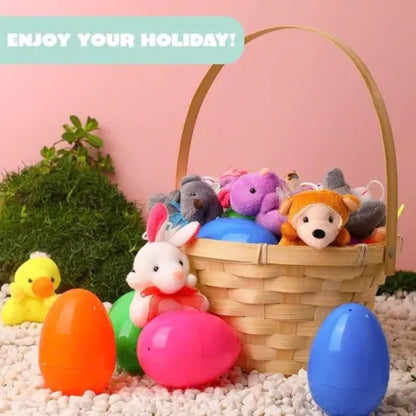 12/24/36 Pcs Prefilled Easter Eggs, Filled with Plush Animal Toys